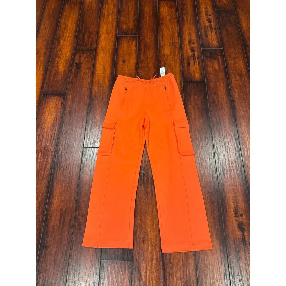 NEW GAP KIDS SWEATPANTS JOGGERS ORANGE $50 CARGO PANT FLEECE XL 12‎